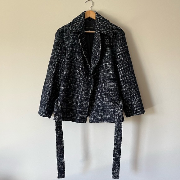 NWOT Club Monaco Textured Belted Coat - Picture 9 of 16